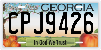 GA license plate CPJ9426