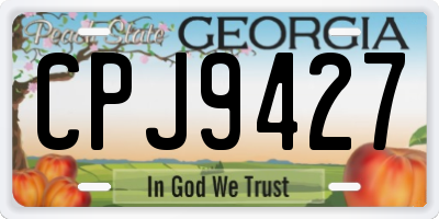 GA license plate CPJ9427