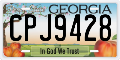 GA license plate CPJ9428