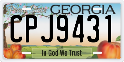 GA license plate CPJ9431