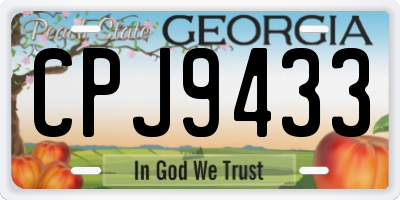 GA license plate CPJ9433
