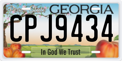 GA license plate CPJ9434