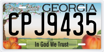 GA license plate CPJ9435