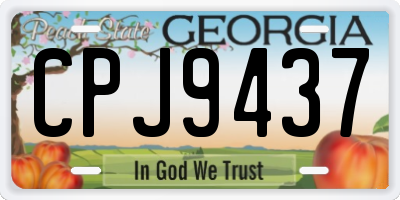 GA license plate CPJ9437