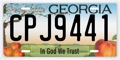 GA license plate CPJ9441