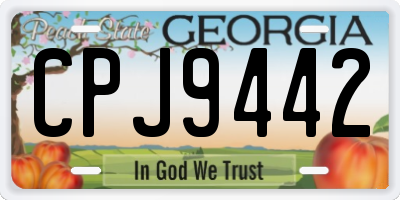 GA license plate CPJ9442