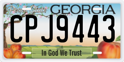 GA license plate CPJ9443