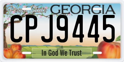 GA license plate CPJ9445