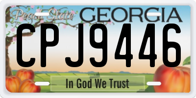 GA license plate CPJ9446