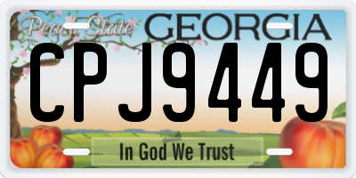 GA license plate CPJ9449
