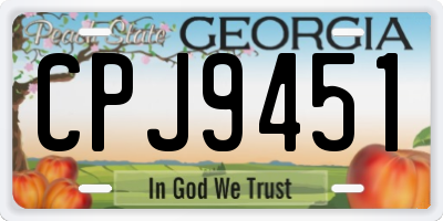GA license plate CPJ9451