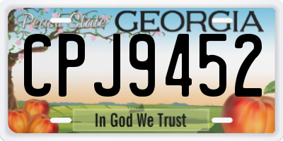 GA license plate CPJ9452
