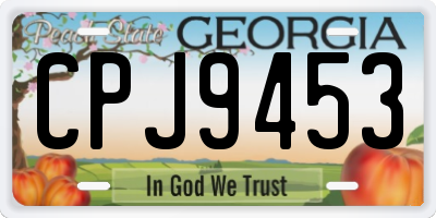 GA license plate CPJ9453