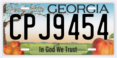 GA license plate CPJ9454