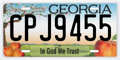 GA license plate CPJ9455