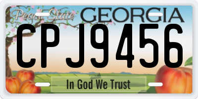 GA license plate CPJ9456
