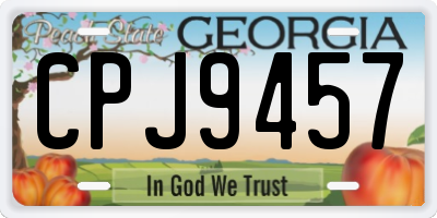 GA license plate CPJ9457