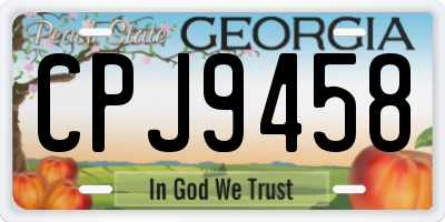GA license plate CPJ9458