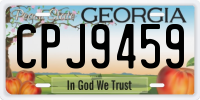 GA license plate CPJ9459
