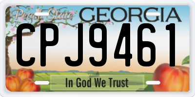GA license plate CPJ9461