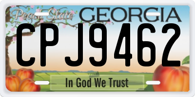 GA license plate CPJ9462