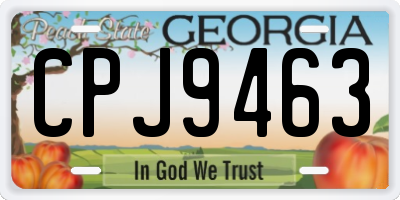 GA license plate CPJ9463