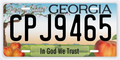 GA license plate CPJ9465