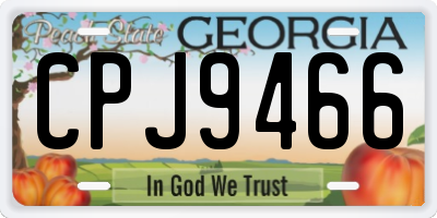 GA license plate CPJ9466