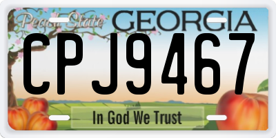 GA license plate CPJ9467