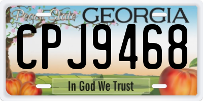 GA license plate CPJ9468