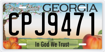 GA license plate CPJ9471
