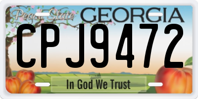 GA license plate CPJ9472