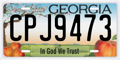 GA license plate CPJ9473