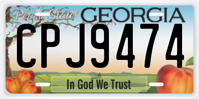 GA license plate CPJ9474