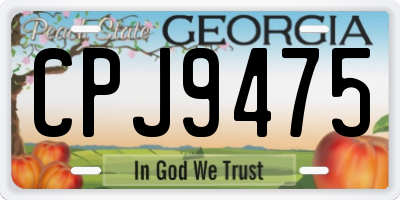 GA license plate CPJ9475