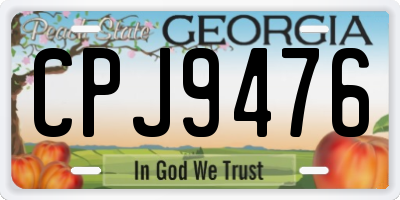 GA license plate CPJ9476