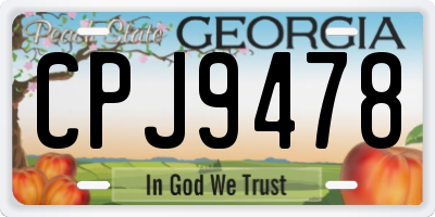 GA license plate CPJ9478