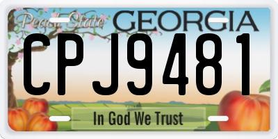 GA license plate CPJ9481