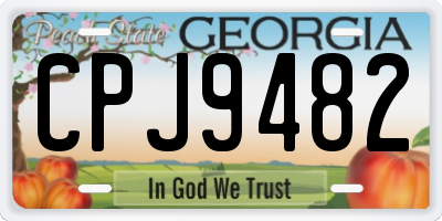 GA license plate CPJ9482