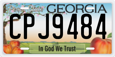 GA license plate CPJ9484