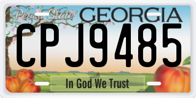 GA license plate CPJ9485