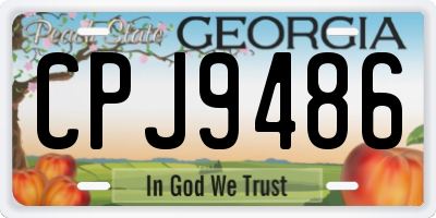 GA license plate CPJ9486