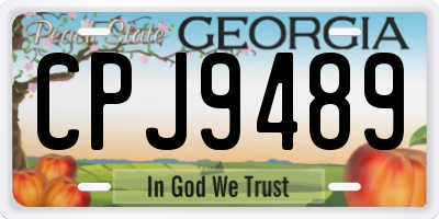 GA license plate CPJ9489