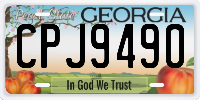 GA license plate CPJ9490