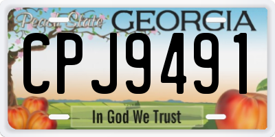 GA license plate CPJ9491