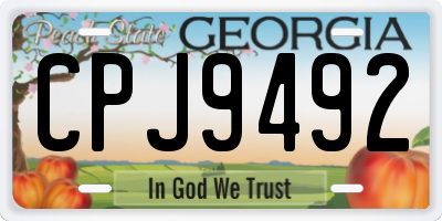 GA license plate CPJ9492