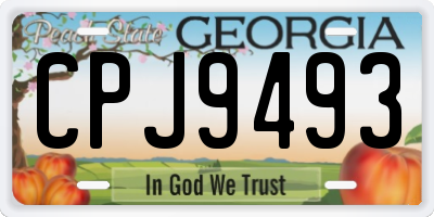 GA license plate CPJ9493