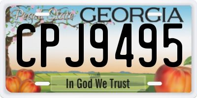 GA license plate CPJ9495