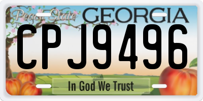 GA license plate CPJ9496
