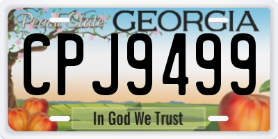 GA license plate CPJ9499